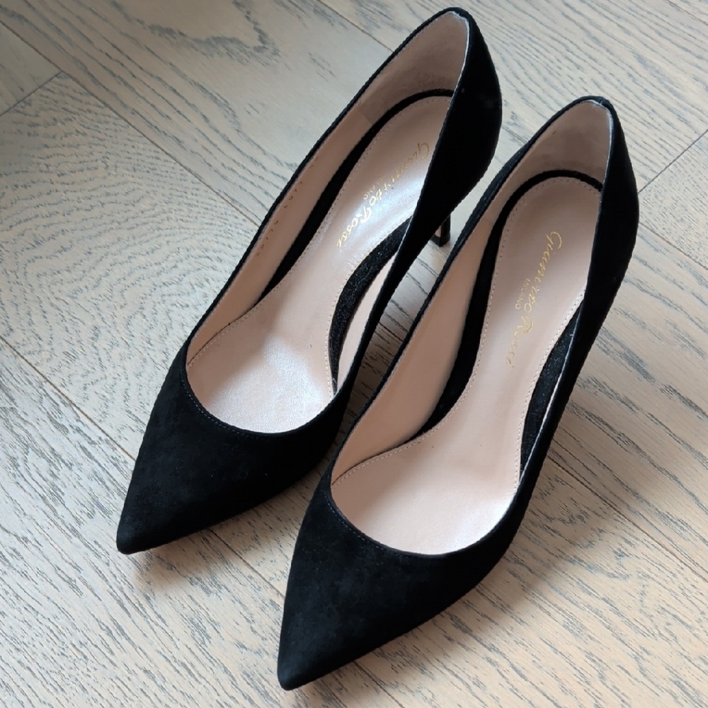 Gianvito Rossi 70 Black Suede Heels